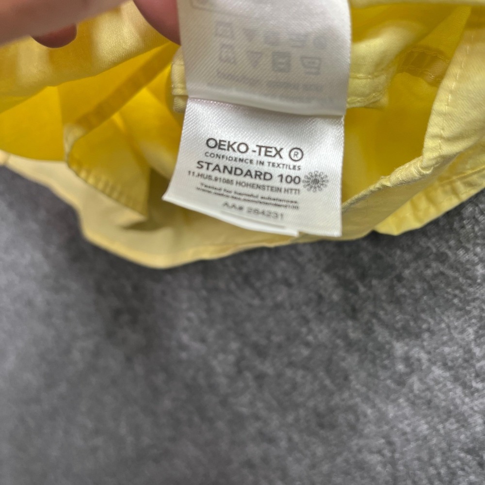 IZOD Dress Shirt Mens Large 16-16.5 32/33 Yellow All-Over Stretch Oeko Tex - Picture 8 of 16